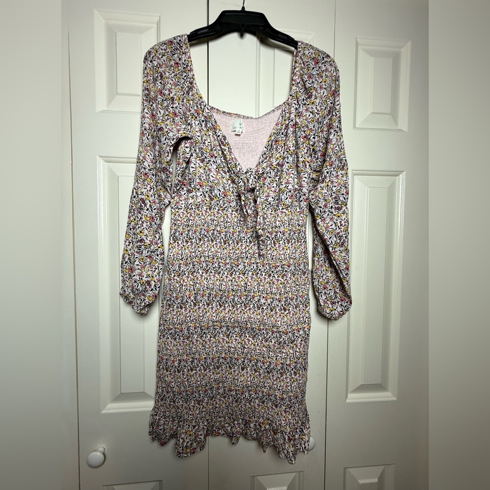 Lost + Wander De La Rosa Smocked Tie‎ Front Dress